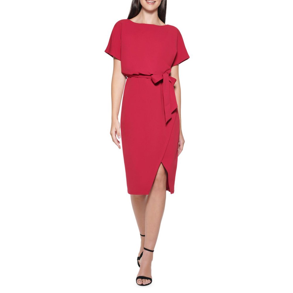 Kensie Tie Front Blouson Dress